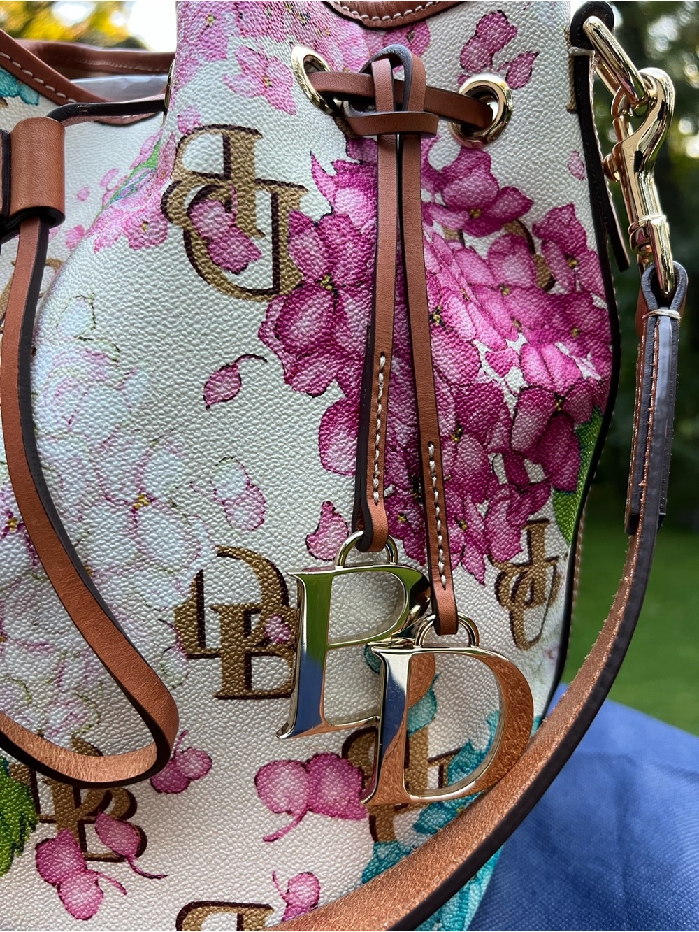 Dooney & Bourke Hydrangea Monogram Drawstring Handbag - Picture 6 of 17